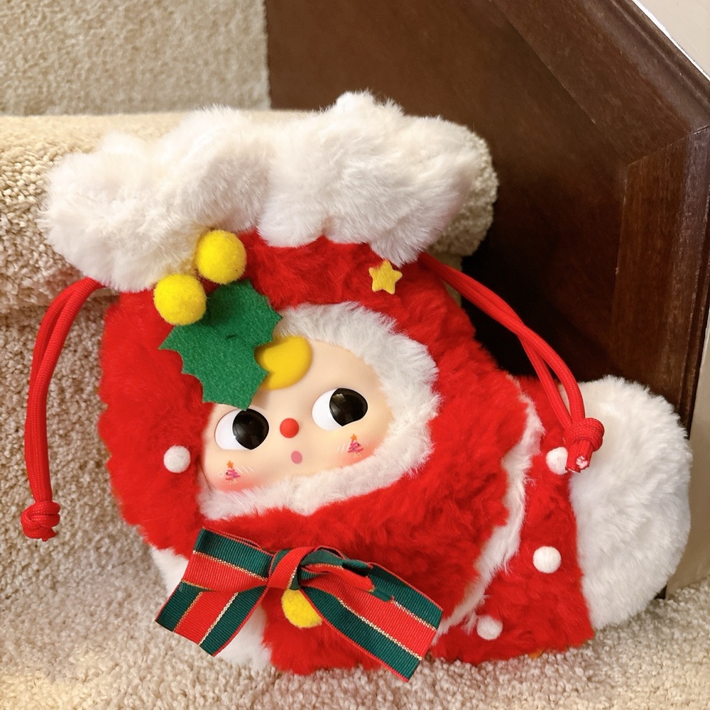 Baby three Christmas sock Festive Red and White Kids Plush Accessory